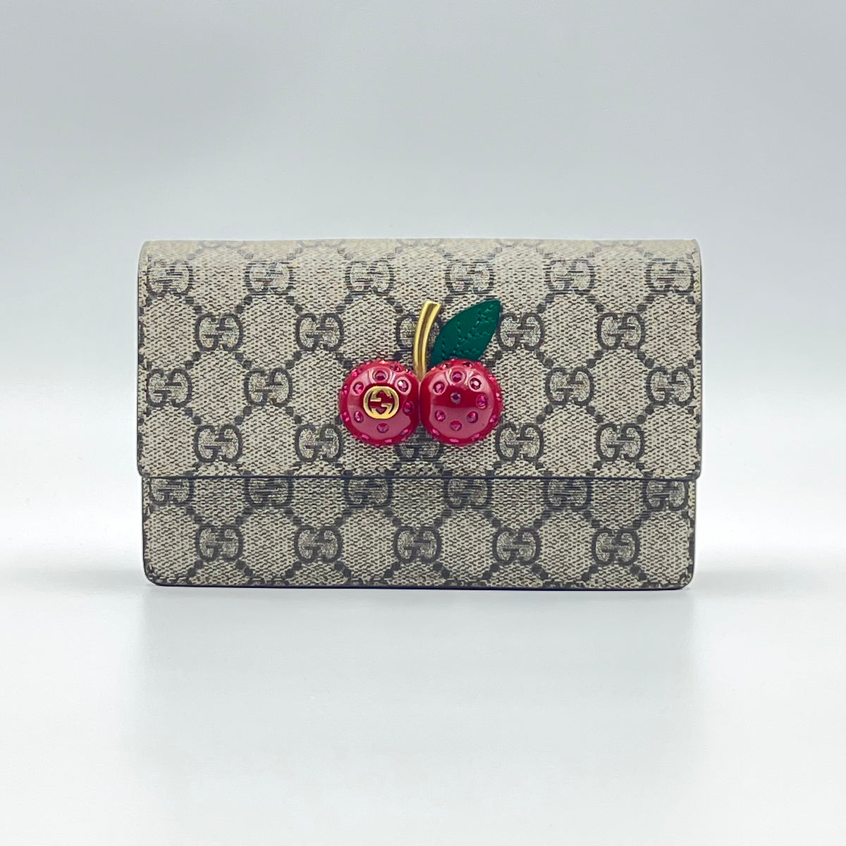 GG Supreme Monogram Mini Cherry Chain Bag