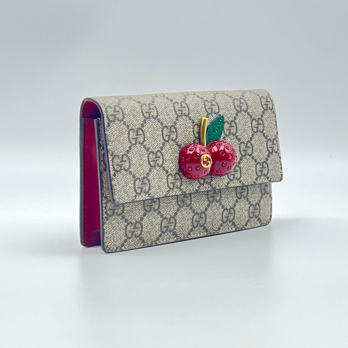 GG Supreme Monogram Mini Cherry Chain Bag