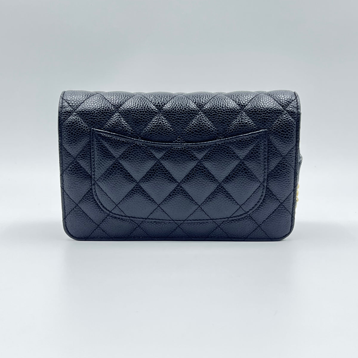 Caviar Quilted Wallet on Chain WOC Black