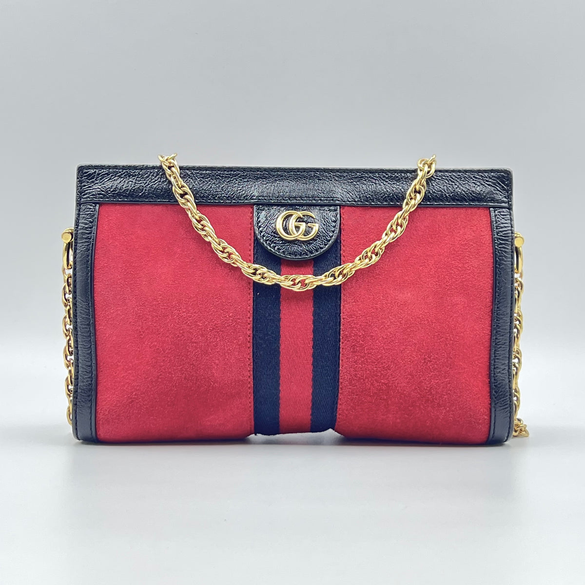 Web Ophidia Small Chain Bag Red