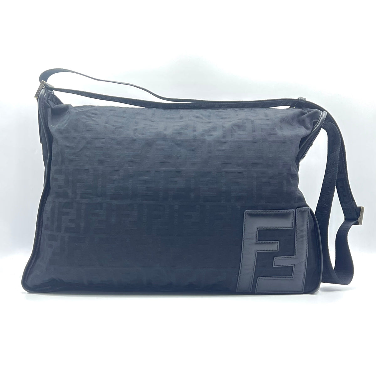 Fendi Black Zucca Canvas Large Messenger Bag — view 1 of 9 Black Zucca Canvas Large Messenger Bag, view 1 of 9