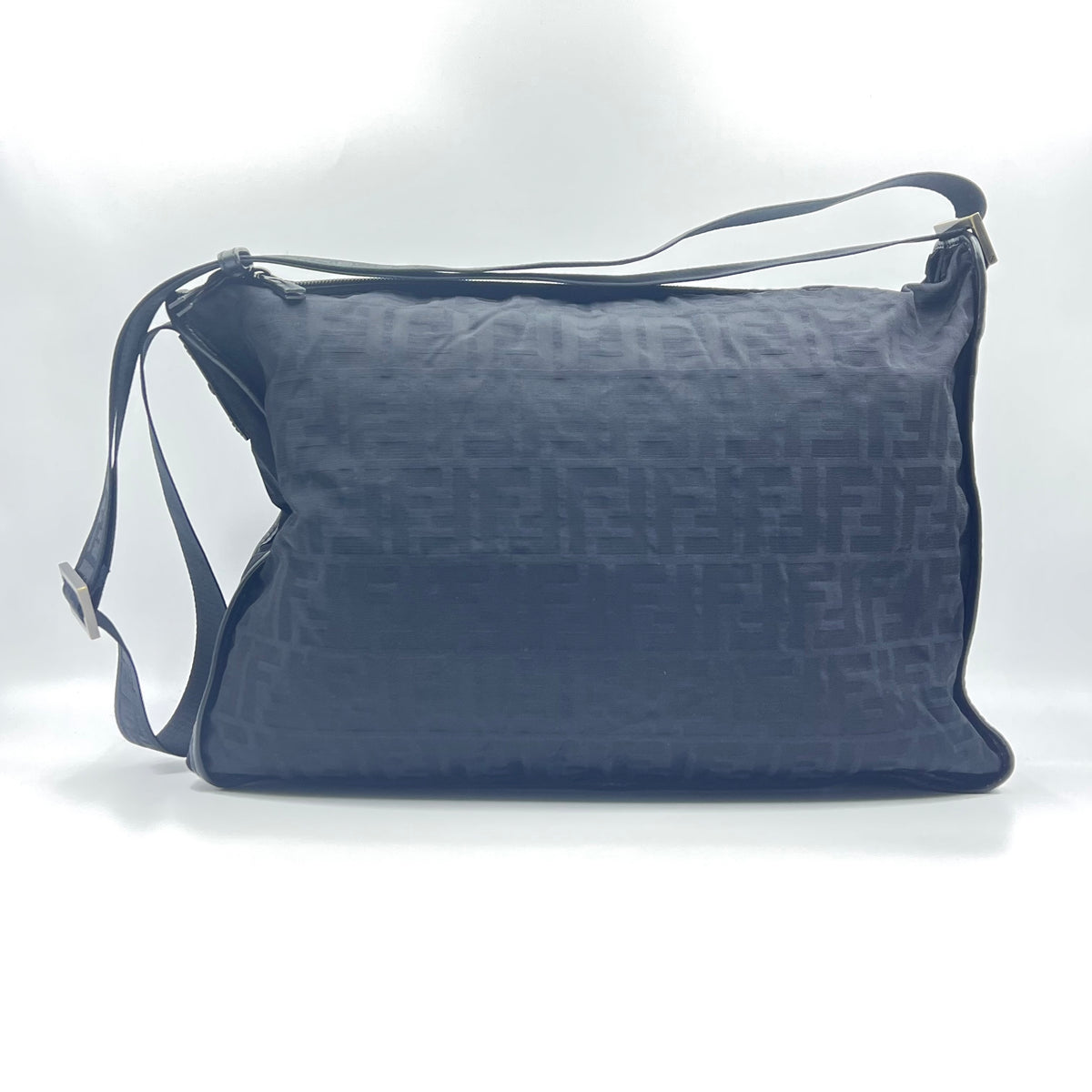 Fendi Black Zucca Canvas Large Messenger Bag — view 3 of 9 Black Zucca Canvas Large Messenger Bag, view 3 of 9