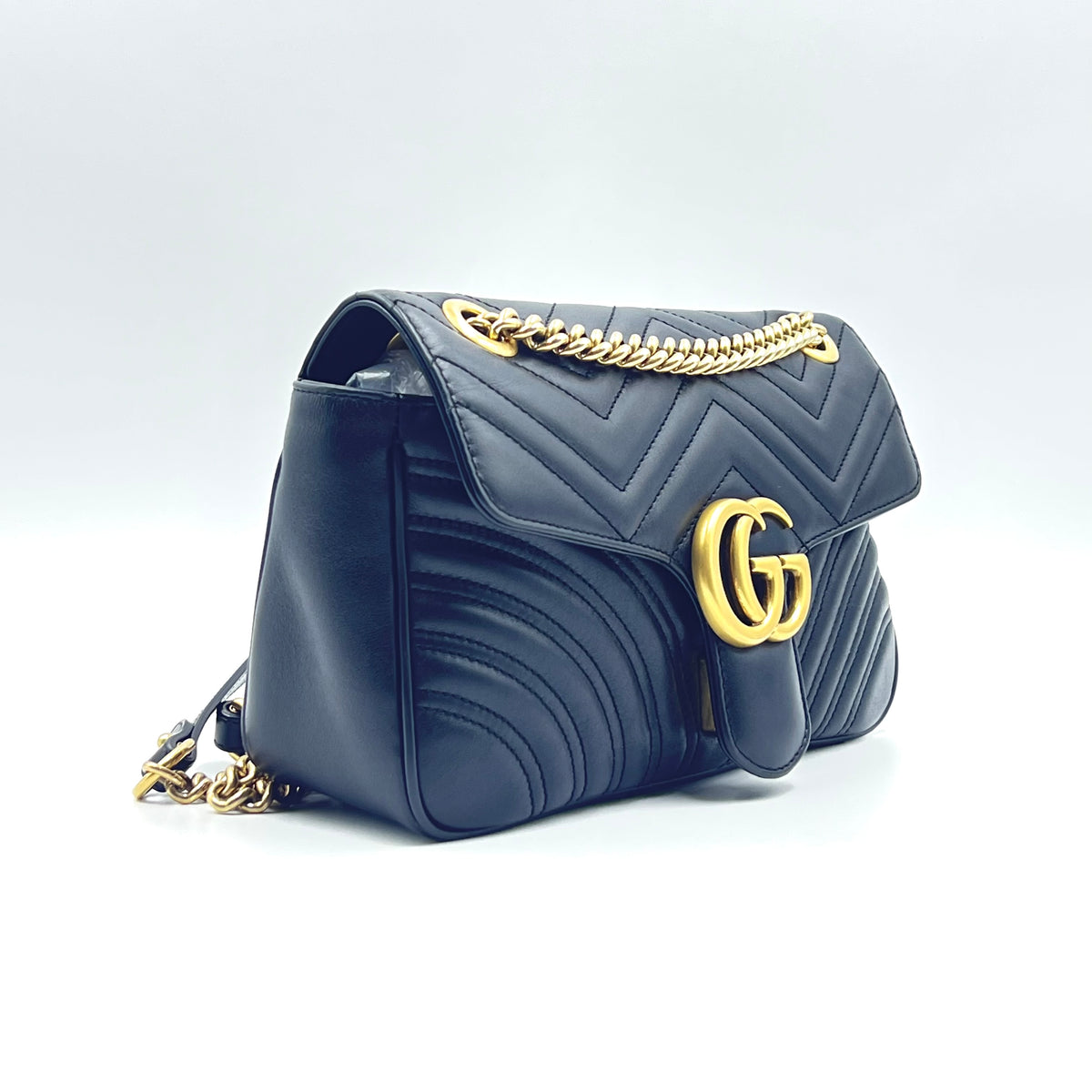 Calfskin Matelasse Small GG Marmont Shoulder Bag Black Calfskin Matelasse Small GG Marmont Shoulder Bag Black, view 2 of 8