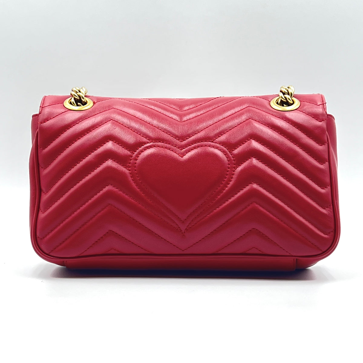 Calfskin Matelasse Small GG Marmont Shoulder Bag Red Calfskin Matelasse Small GG Marmont Shoulder Bag Red, view 3 of 8