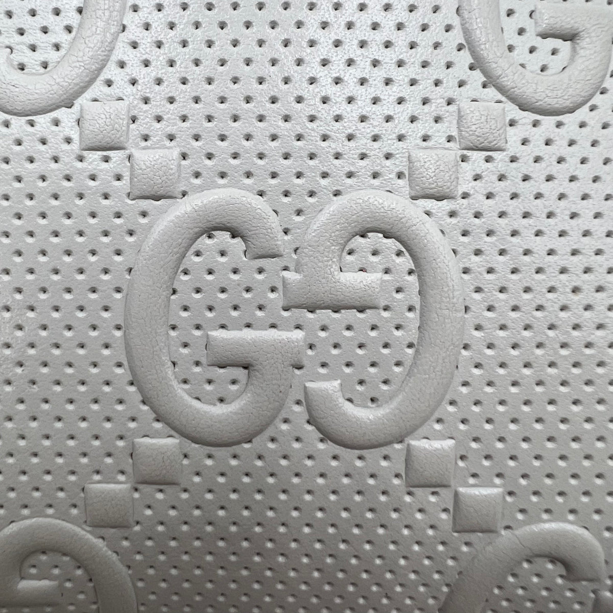 Calfskin GG Tennis Embossed Mini Crossbody Bag Mystic White