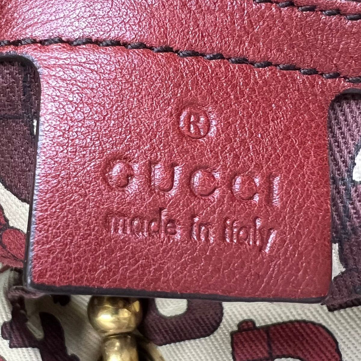 Gucci Red Leather and Suede Large Studded Babouska Fringe Tote