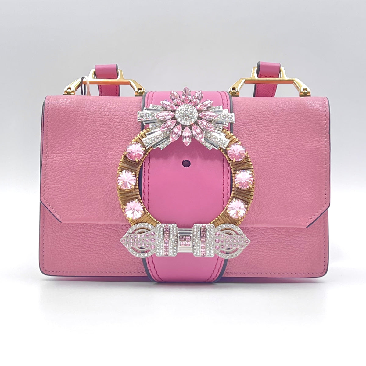 Madras Crystal Buckle Shoulder Bag Leather Small Madras Crystal Buckle Shoulder Bag Leather Small, view 1 of 8