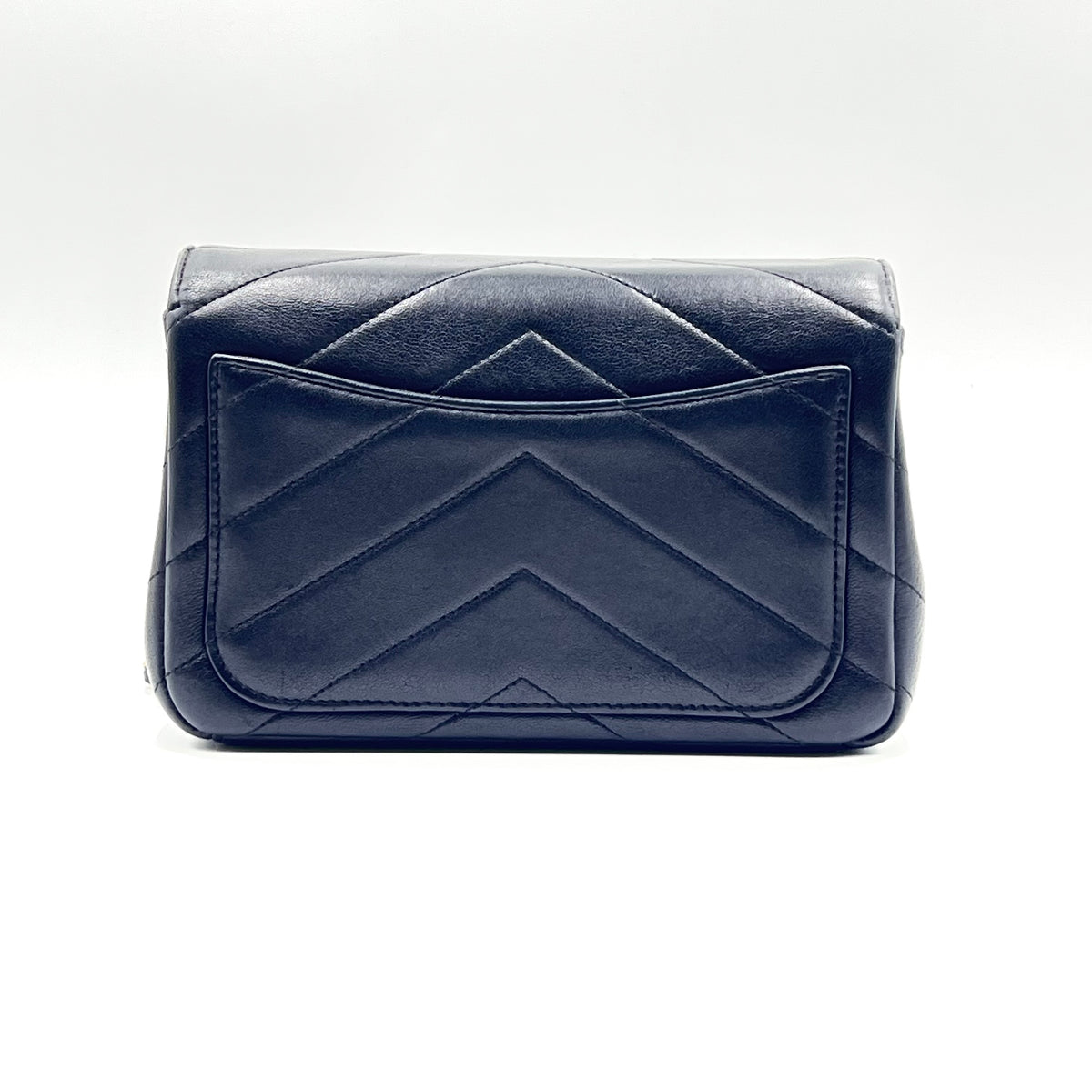 Lambskin Chevron Mini Coco Envelope Flap Black