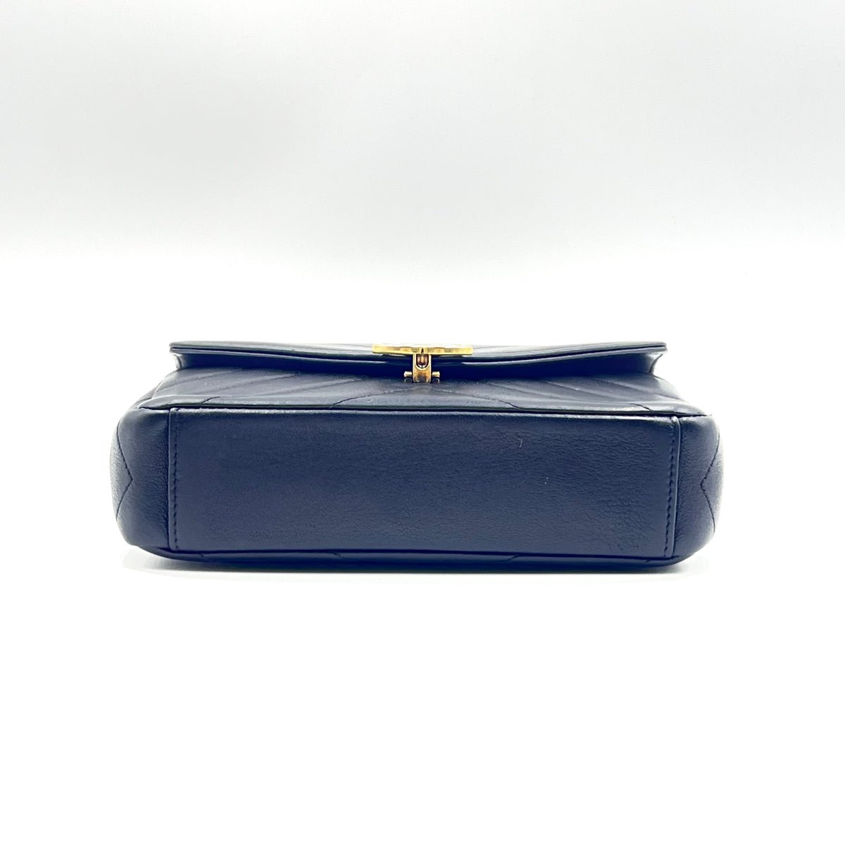 Lambskin Chevron Mini Coco Envelope Flap Black