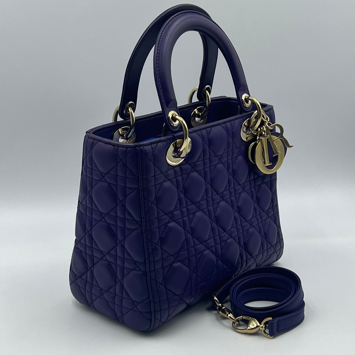 Medium Cannage Lady Dior Bag Purple