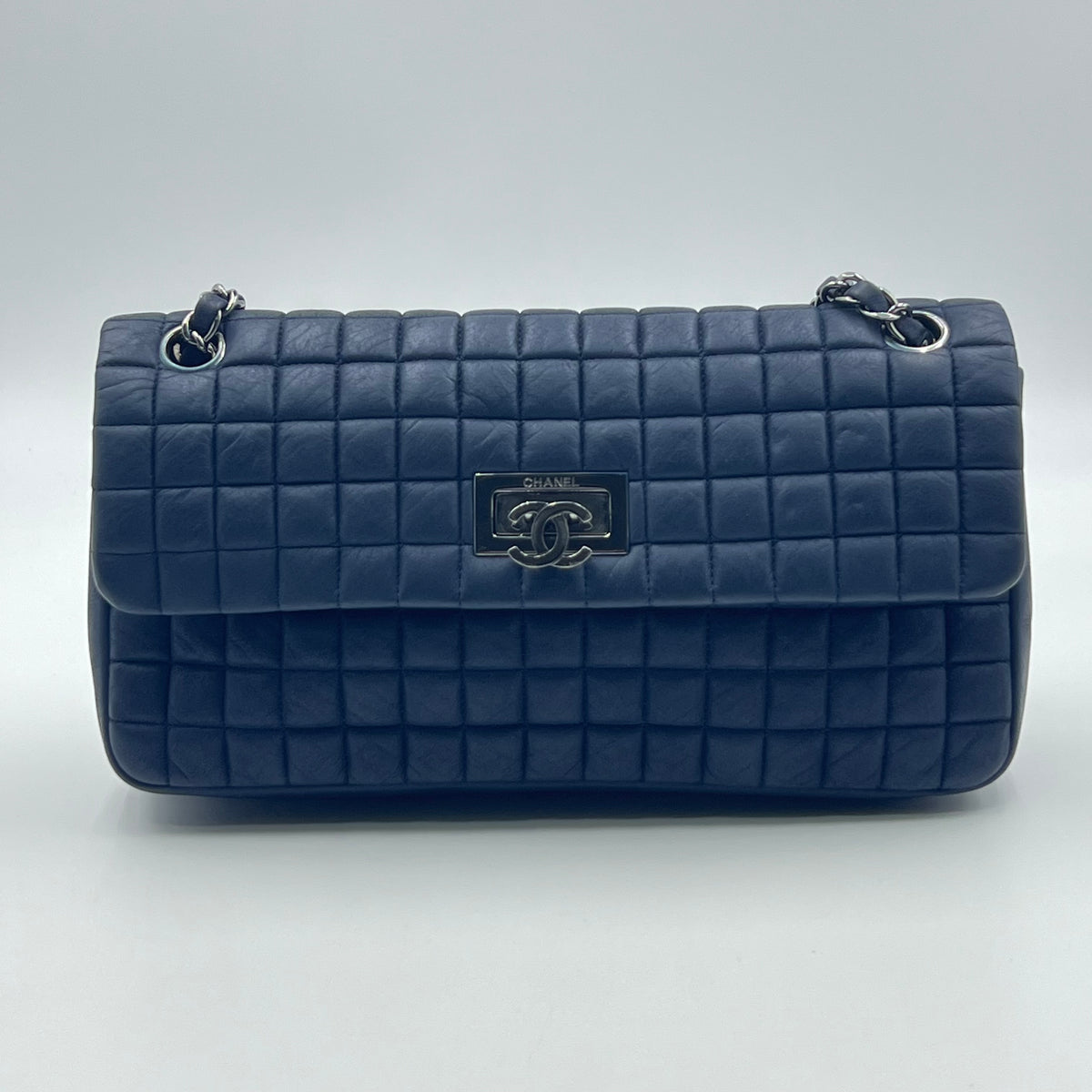 Chanel CC Lock Bubble Flap Bag Quilted Iridescent Calfskin