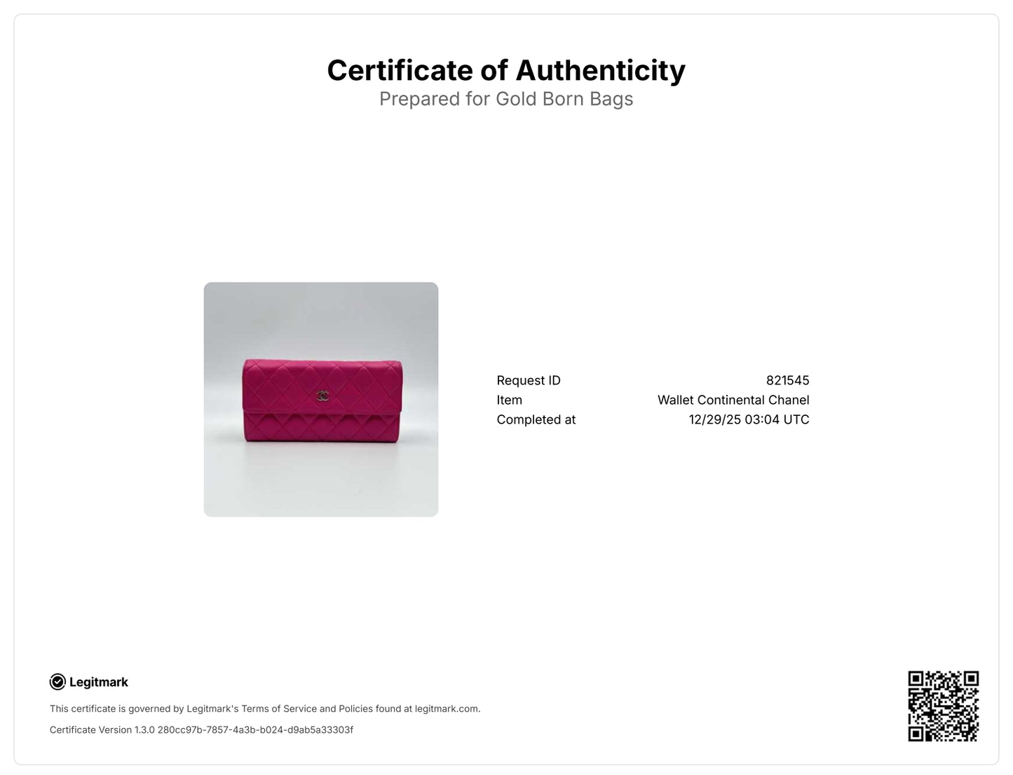 Lambskin CC Logo Continental Wallet