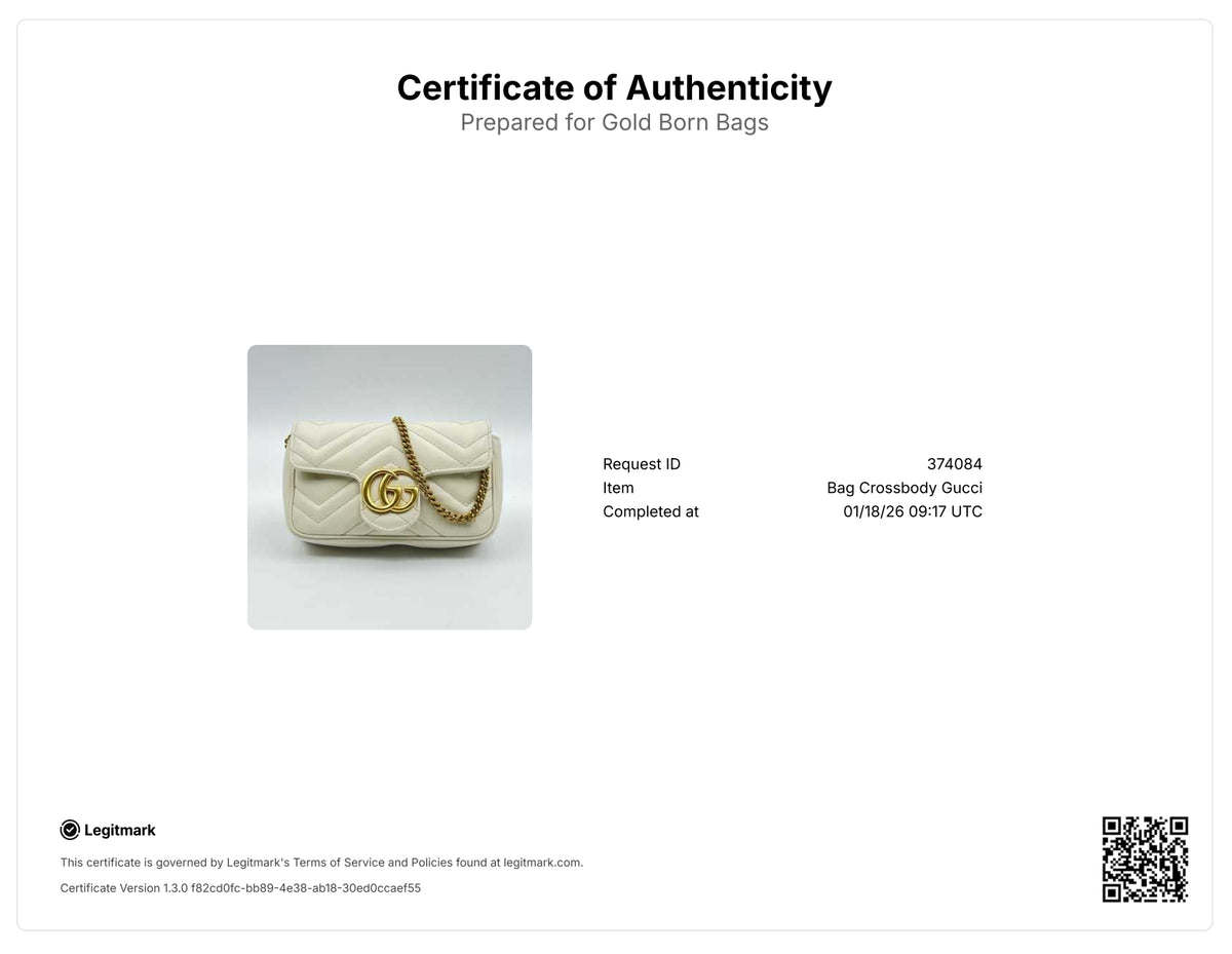 Gucci Calfskin Matelasse Super Mini GG Marmont Shoulder Bag White — view 8 of 8 Calfskin Matelasse Super Mini GG Marmont Shoulder Bag White, view 8 of 8