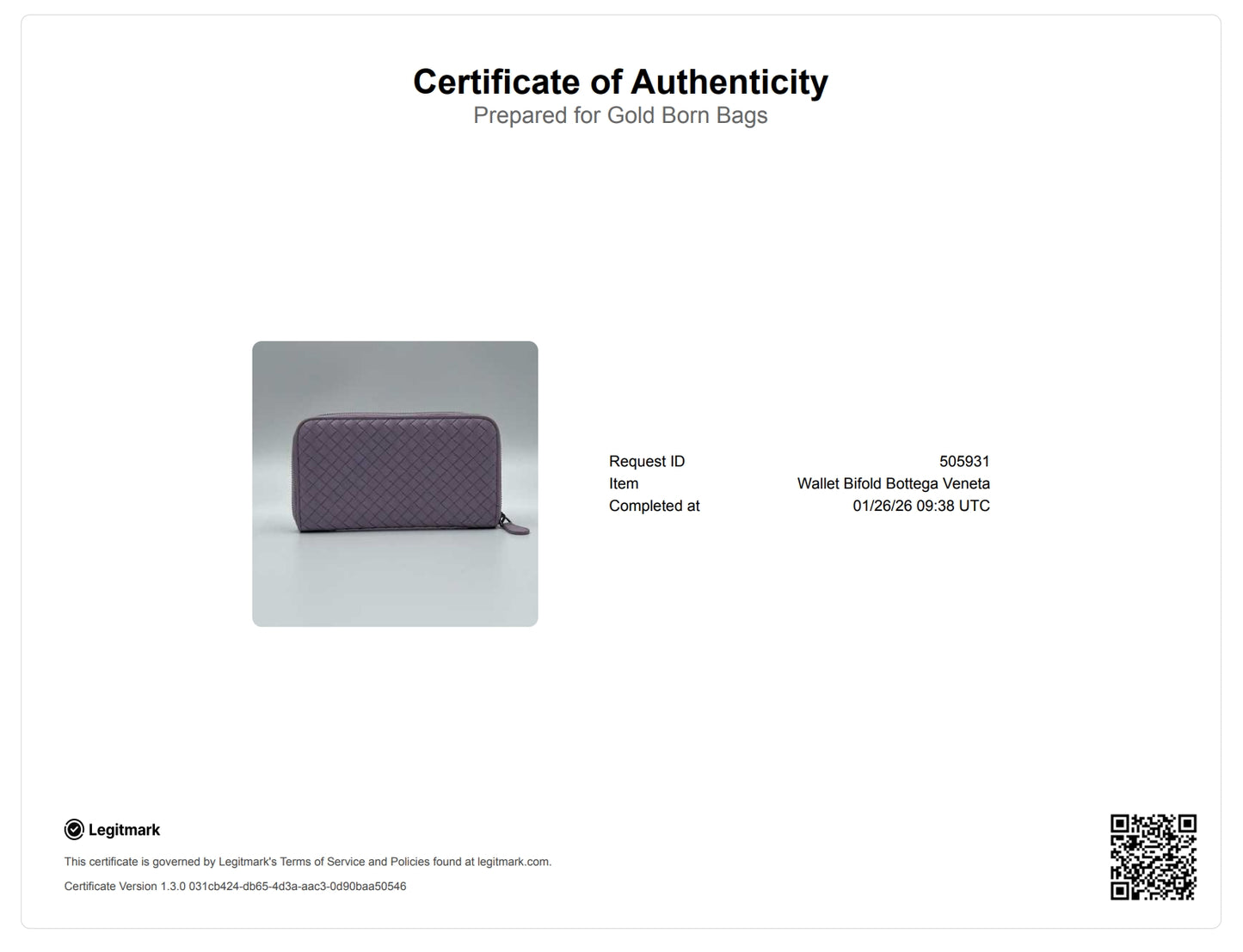 Nappa Intrecciato Zip Around Wallet Lavender