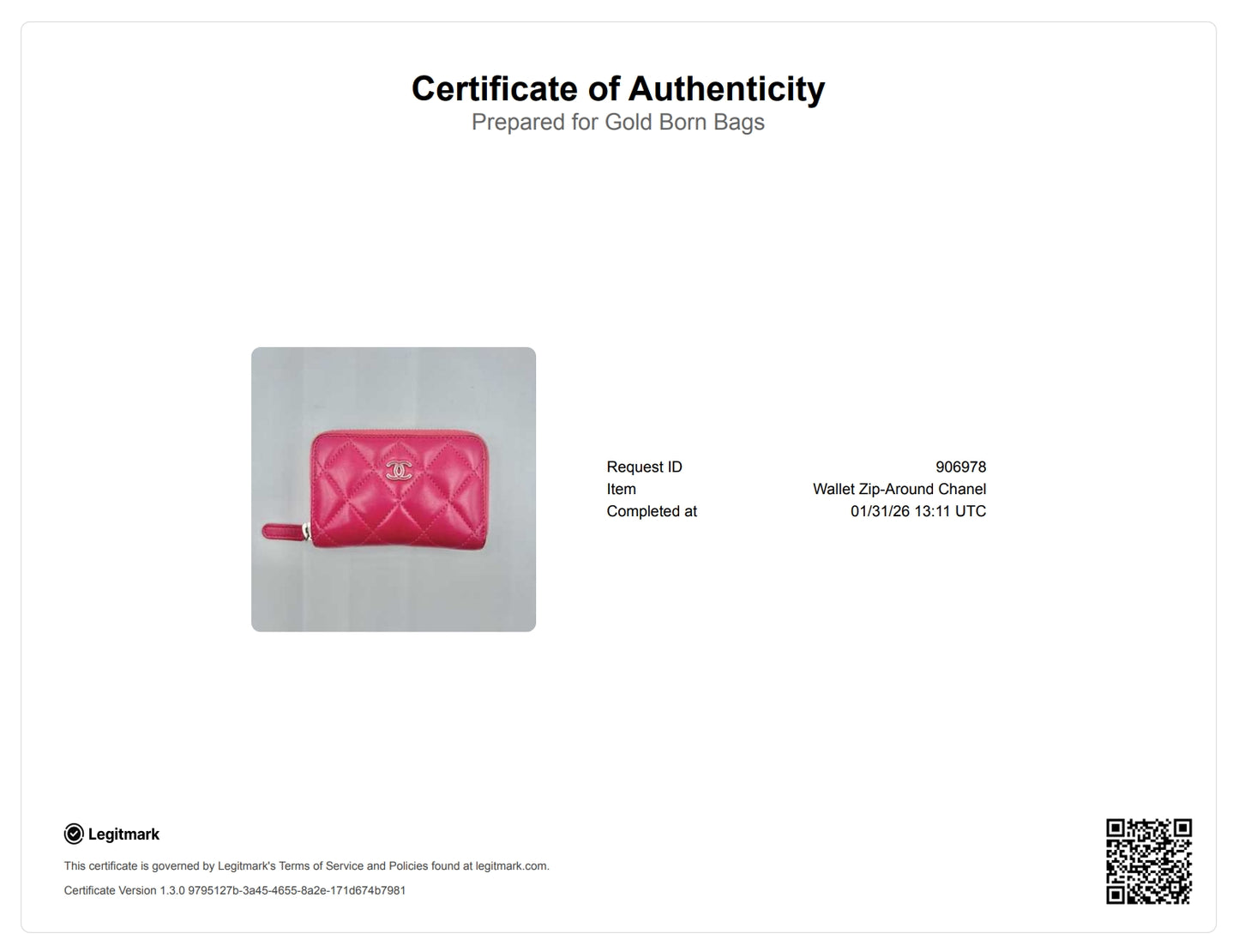 Lambskin Quilted Zip Coin Purse Pink