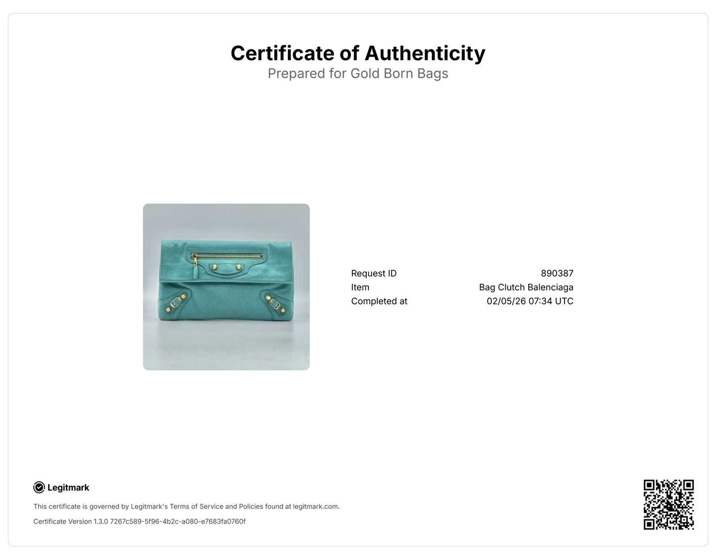 Torquise Leather RH Envelope Clutch