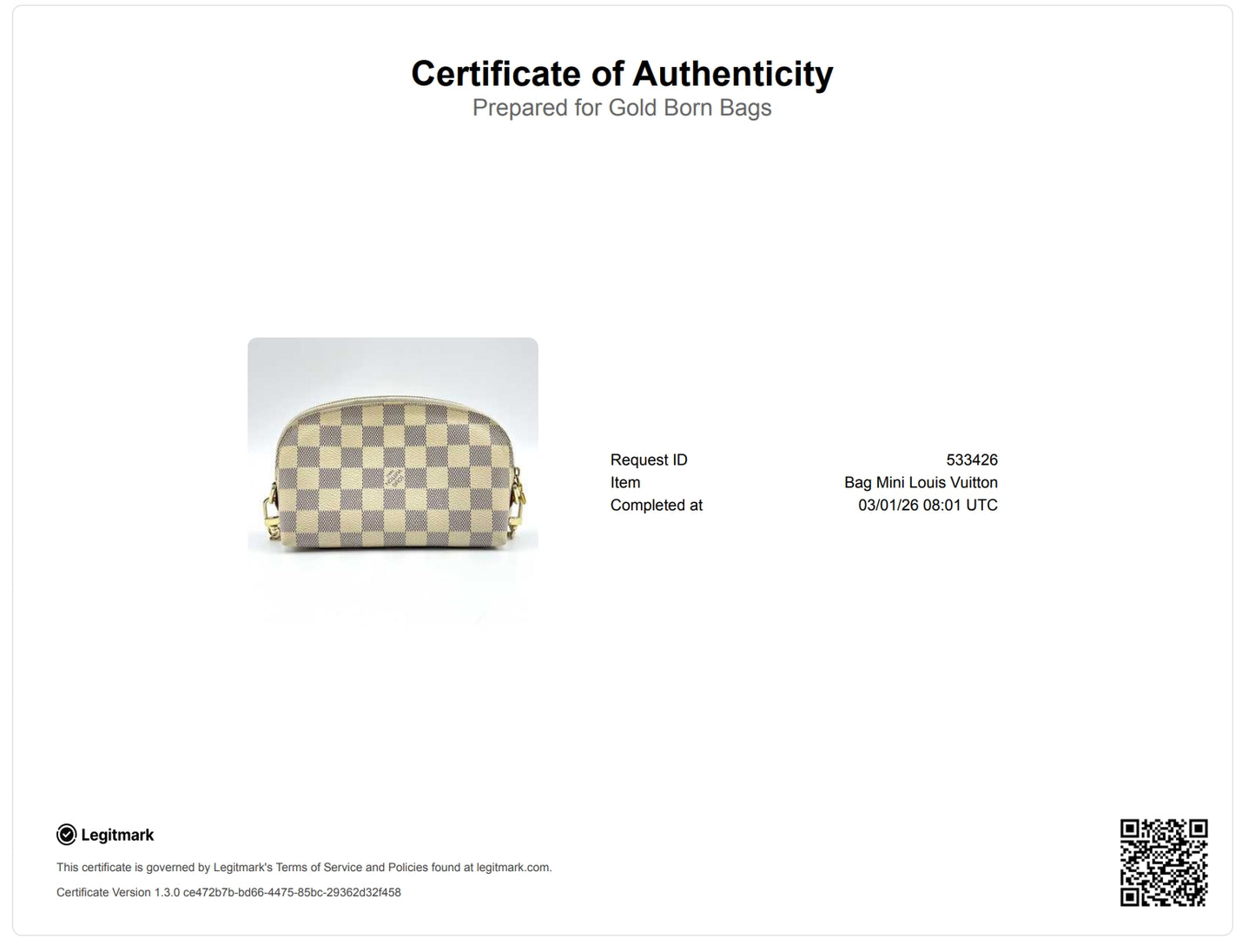 Damier Azur Cosmetic Pouch White