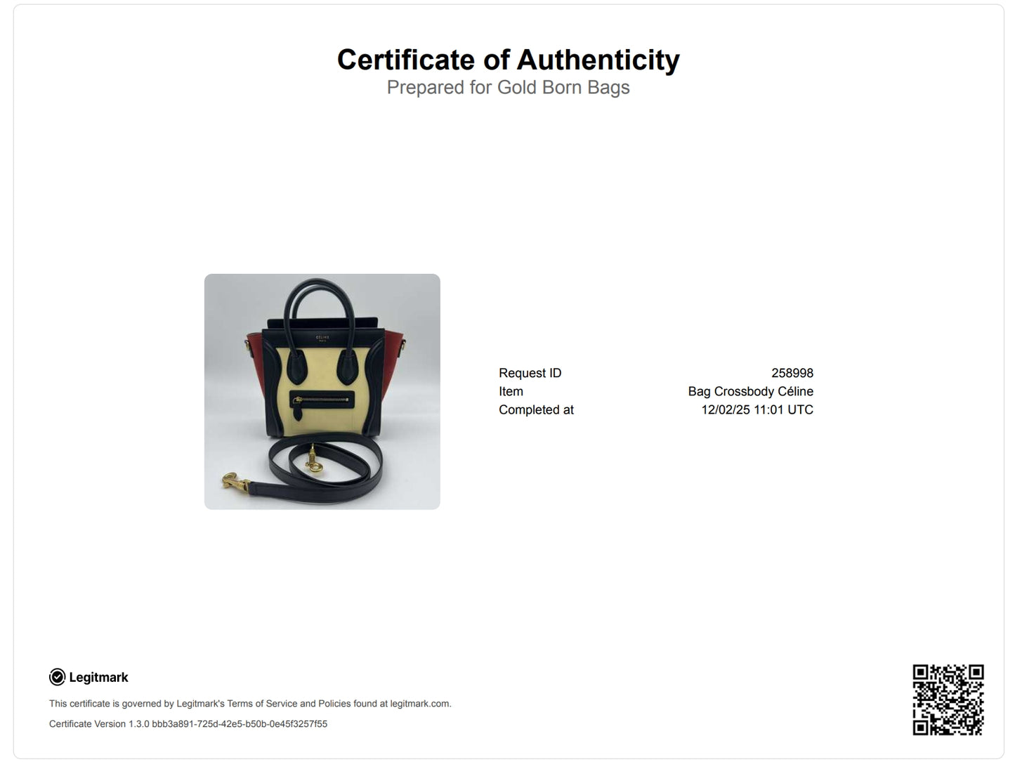 Tricolor Luggage Bag Leather Nano