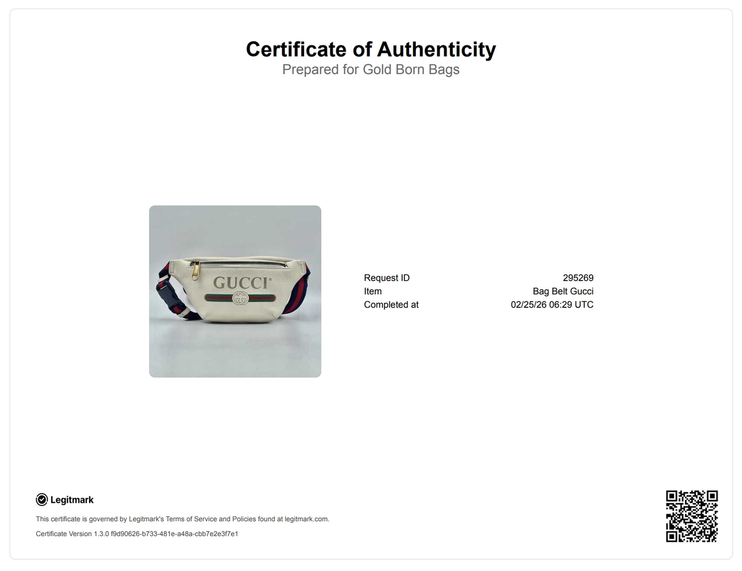 GUCCI Logo Grained Calfskin Fanny Pack Belt Bag