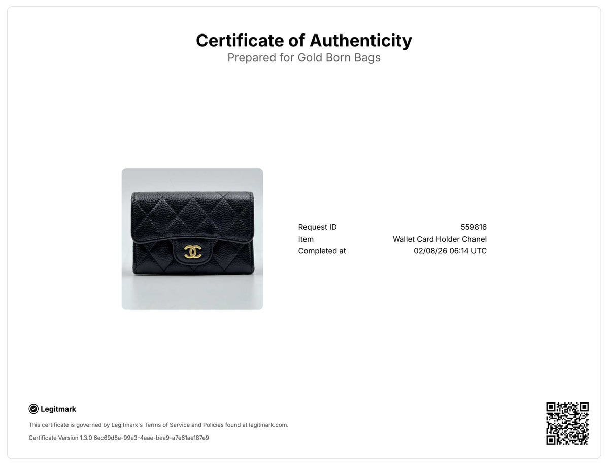 Caviar Quilted Flap Card Holder Wallet Black — view 8 of 8 Caviar Quilted Flap Card Holder Wallet Black, view 8 of 8