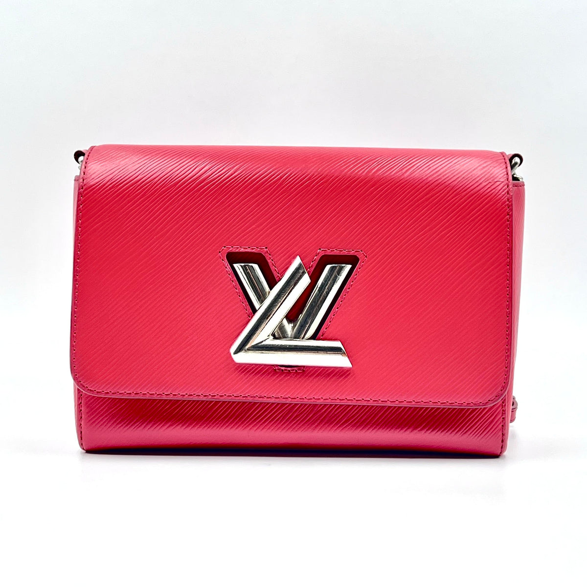 Louis Vuitton Red Epi Twist MM Shoulder Bag Silver LV Twist Lock