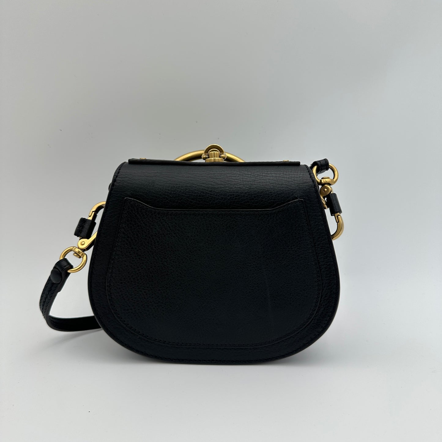 Calfskin Suede Small Nile Bracelet Bag Black