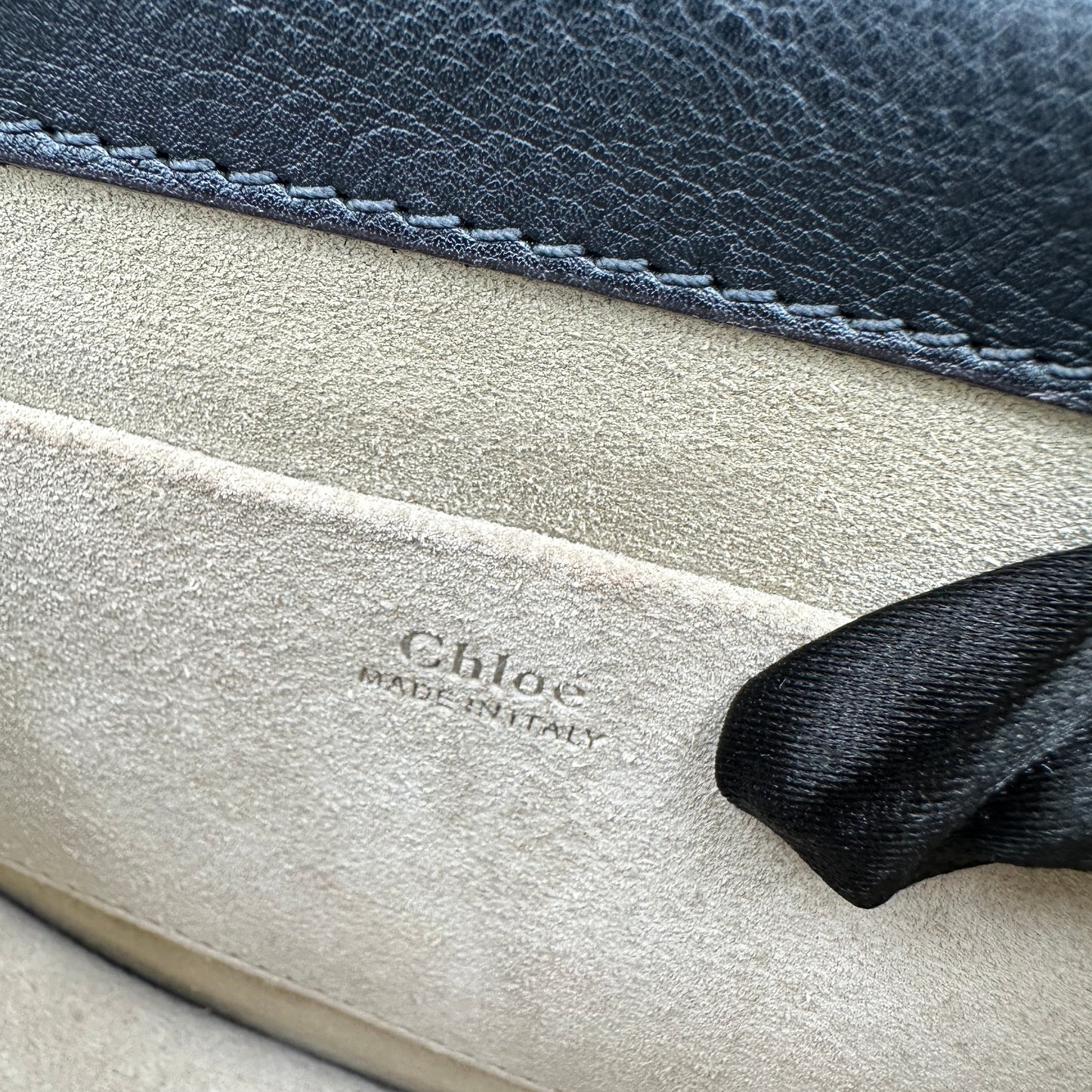 Calfskin Suede Small Nile Bracelet Bag Black