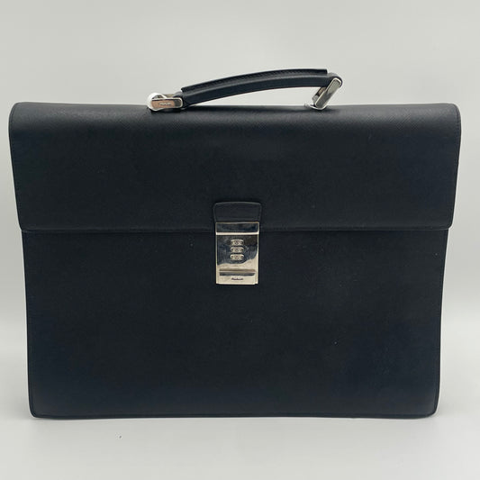 Pre-owned Pre-owned Prada Saffiano Leather Lock Briefcase