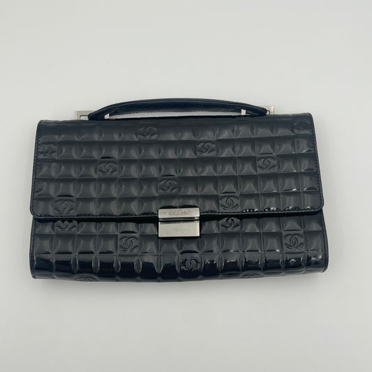 Chocolate Bar CC Handle Clutch Quilted Patent