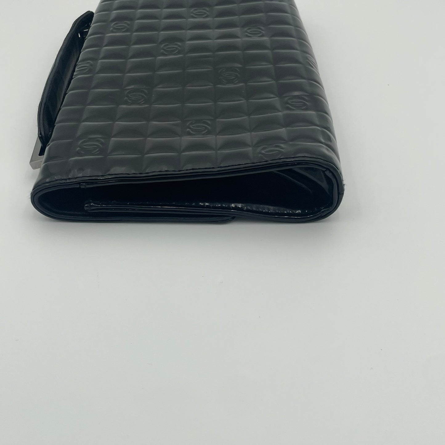 Chocolate Bar CC Handle Clutch Quilted Patent
