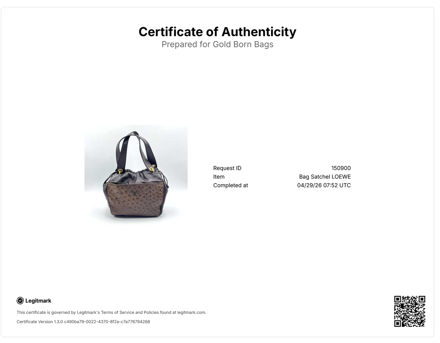 Ostrich Embossed Medium Tote Bag Brown