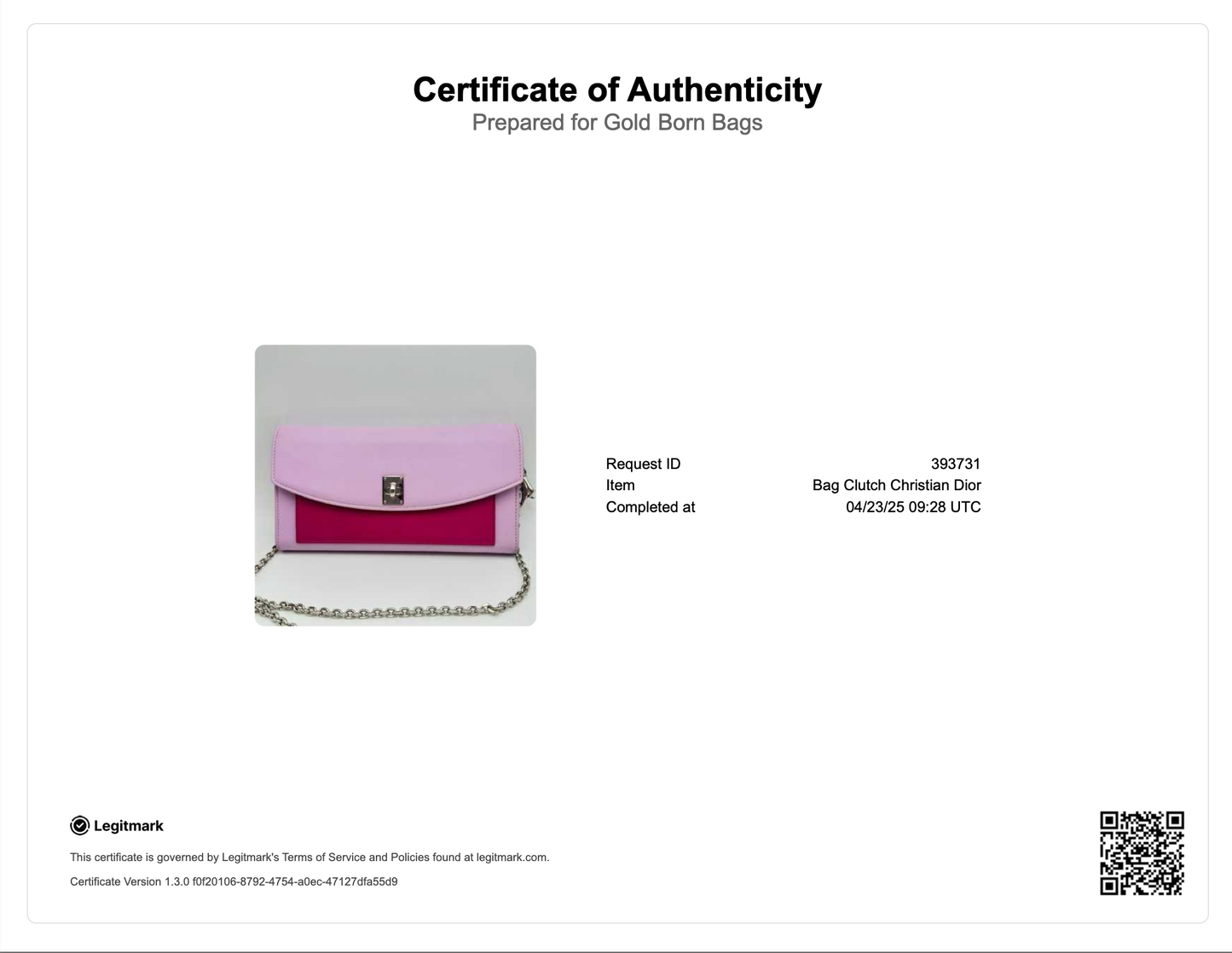 Calfskin Tri-Color Wallet On Chain Pink
