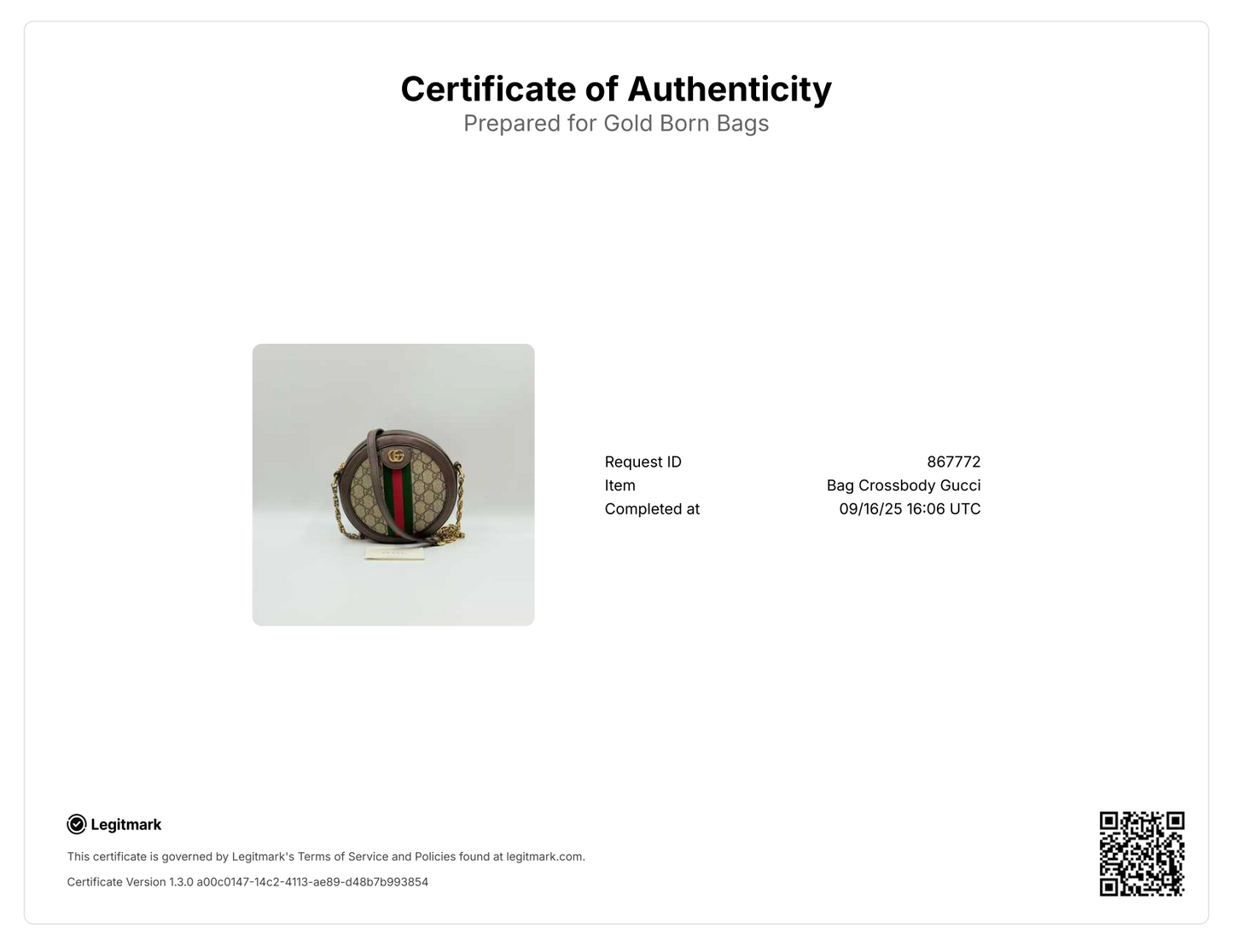 GG Supreme Monogram Web Mini Ophidia Round Shoulder Bag Brown