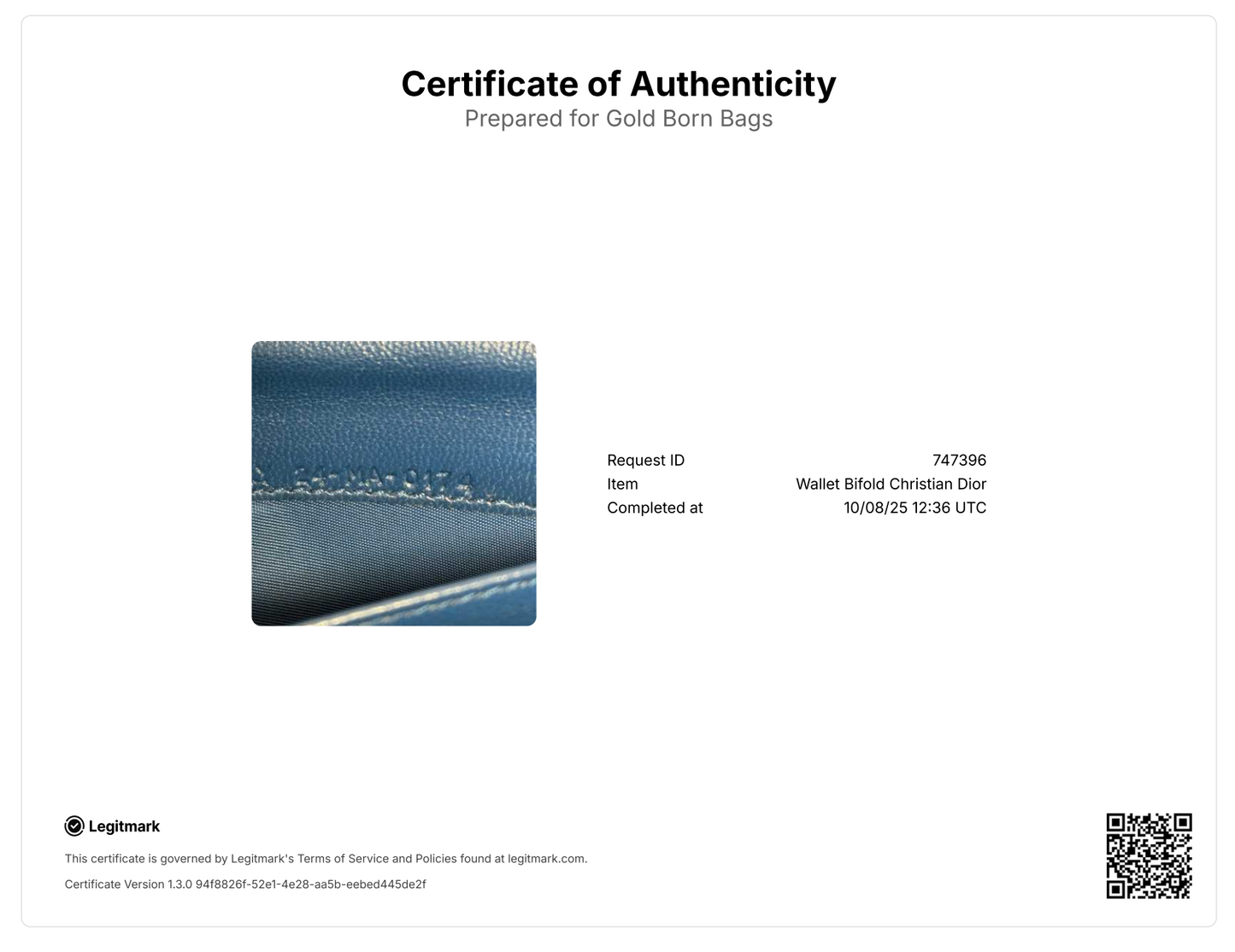 Cannage Leather Long Wallet Navy