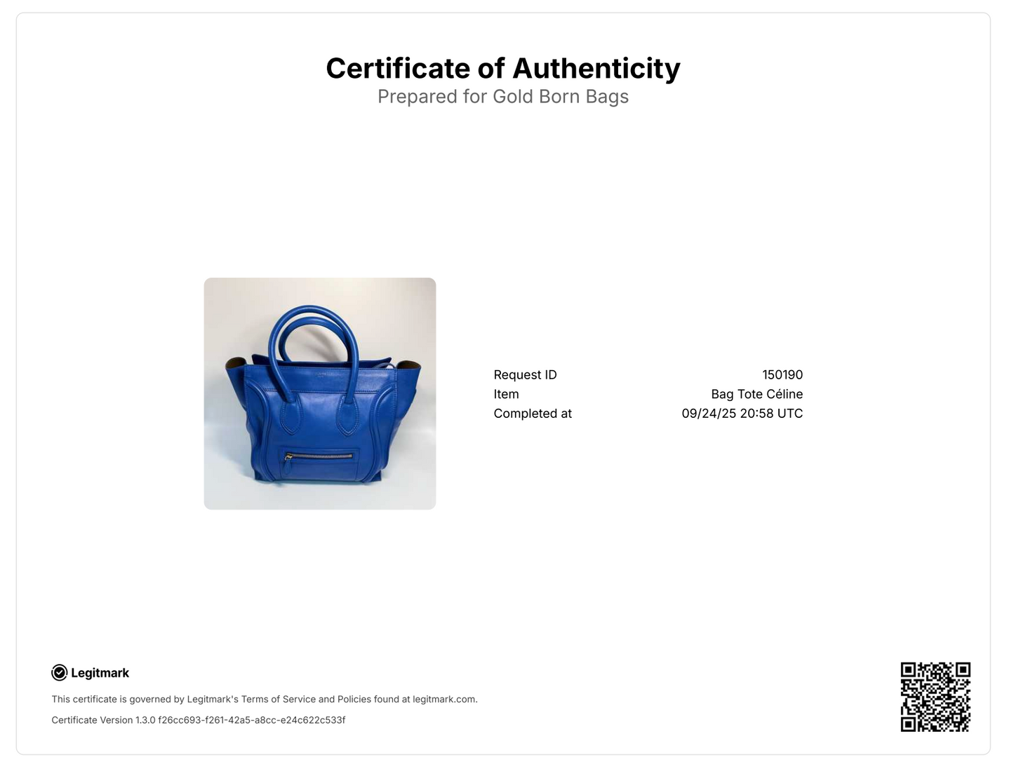 Smooth Calfskin Mini Luggage Royal Blue