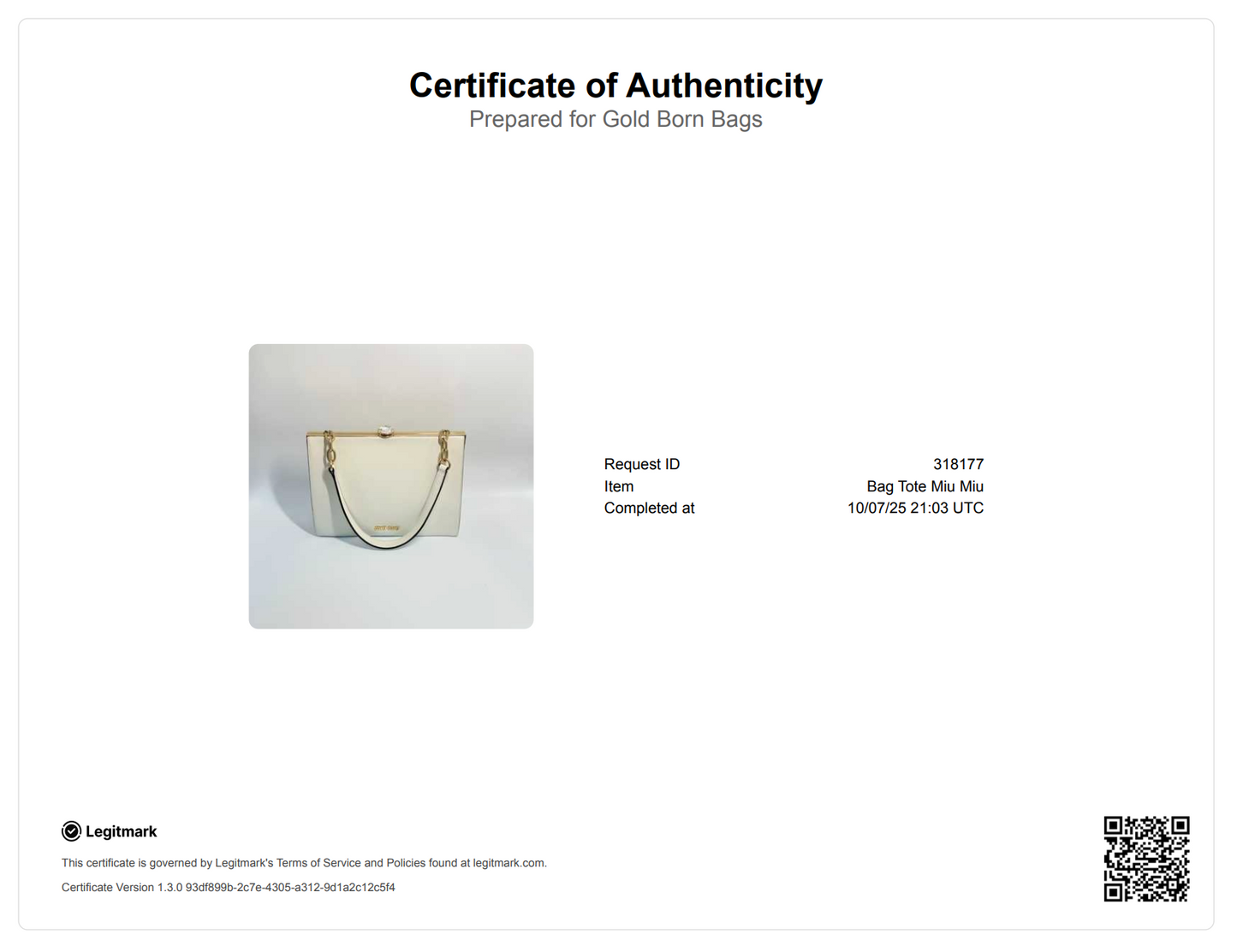 Calfskin Top Handle Bag Cream White