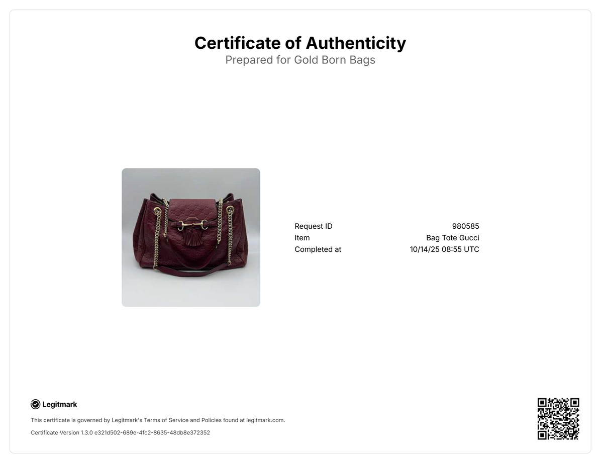 Gucci Leather Emily Large Horsebit Accent Shoulder Bag Wine Red — view 9 of 9 Leather Emily Large Horsebit Accent Shoulder Bag Wine Red, view 9 of 9