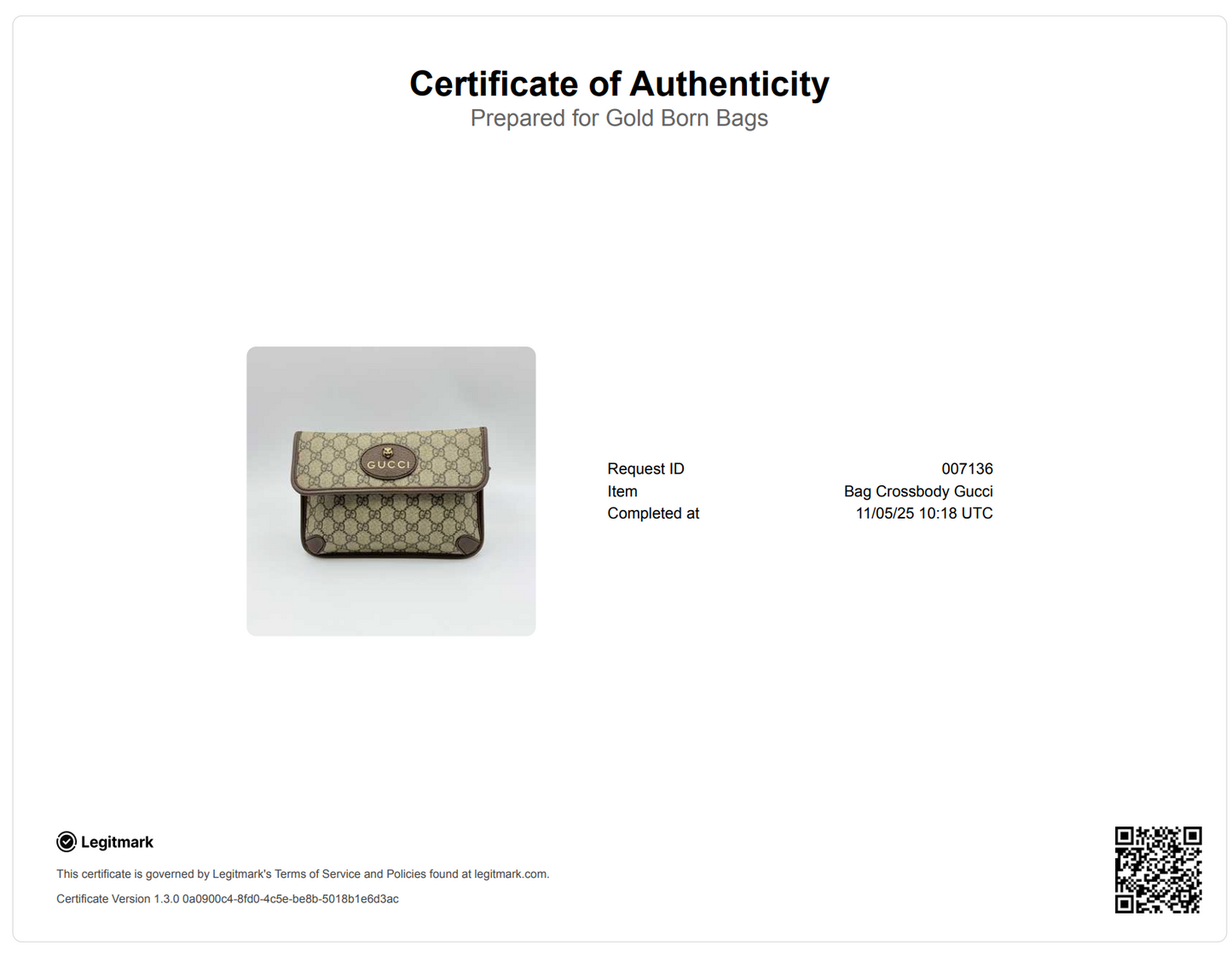 GG Supreme Monogram Neo Vintage Web Belt Bag Brown