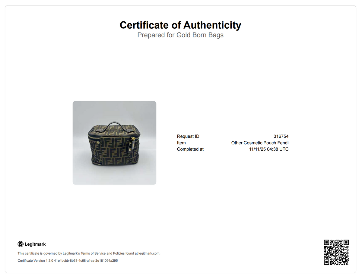 Fendi Vanity Pouch Top Handle Black Brown — view 9 of 9 Vanity Pouch Top Handle Black Brown, view 9 of 9