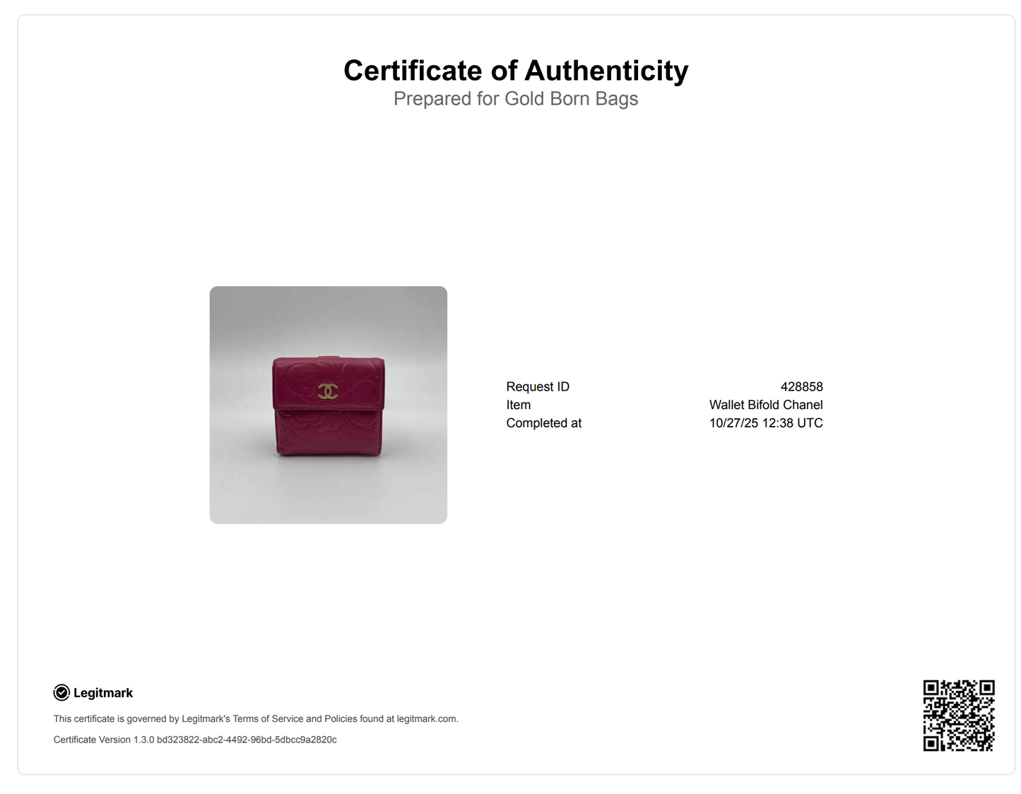 Leather Camellia Embossed French Wallet