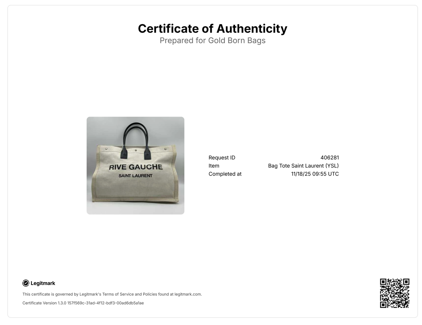 Linen Calfskin Rive Gauche Tote Optic White