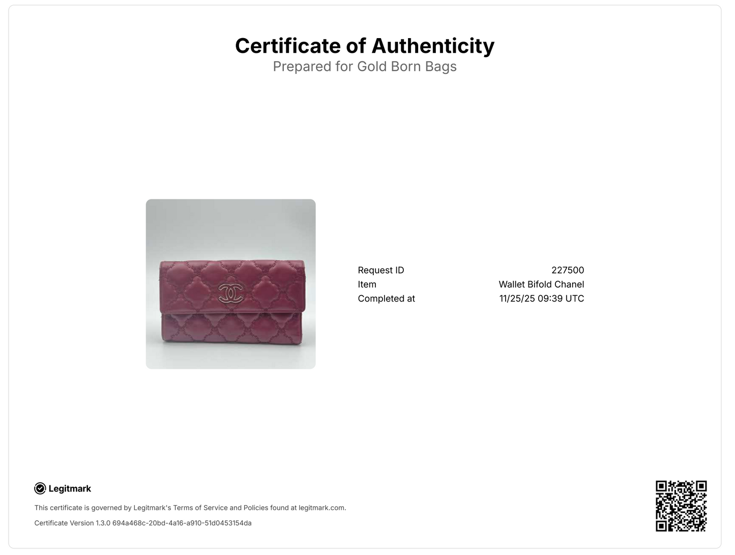 Cartera larga bi-fold Chanel Ultra Stitch Coco Mark Roja