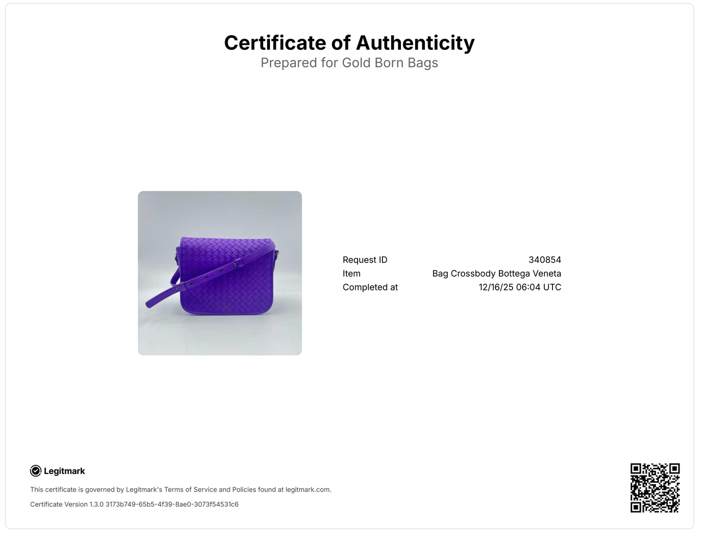 Intrecciato Messenger Bag Violet Purple