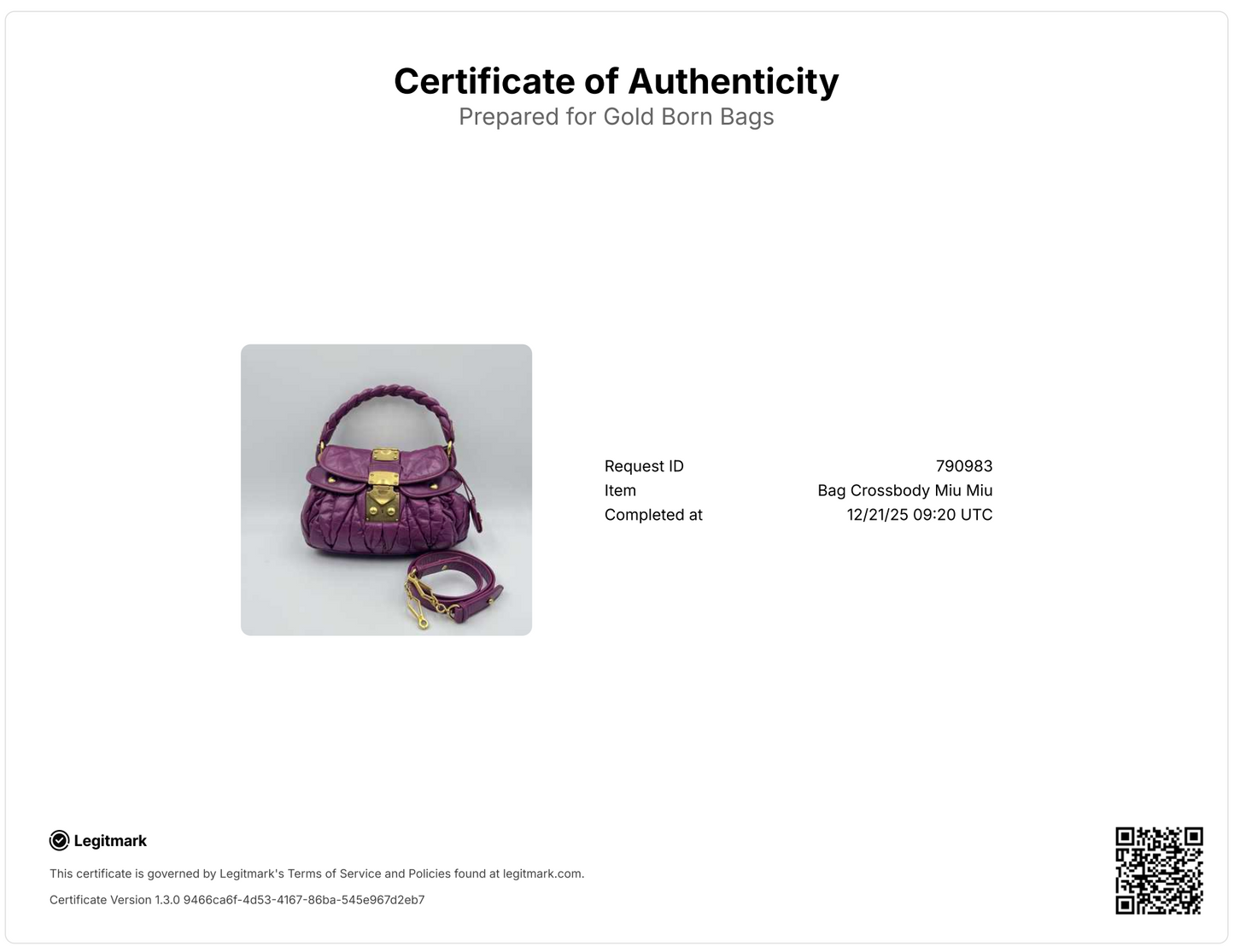 Purple Plum Matelasse Lux Leather Small Coffer Hobo