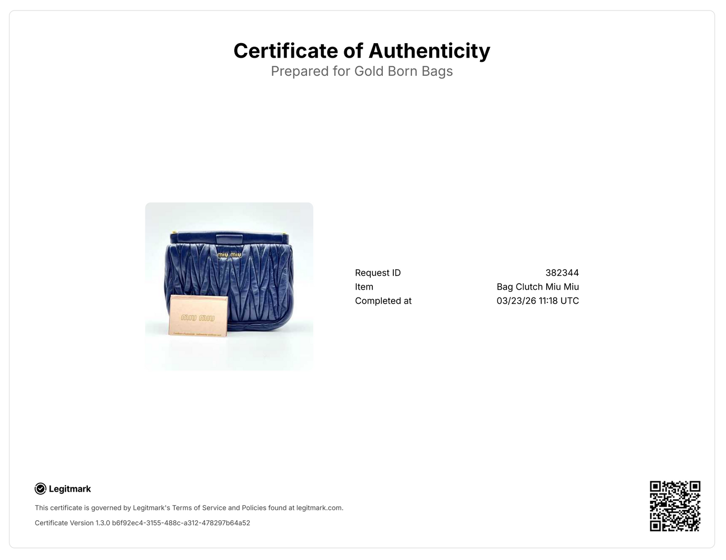 Matelasse Lambskin clutch bag Navy