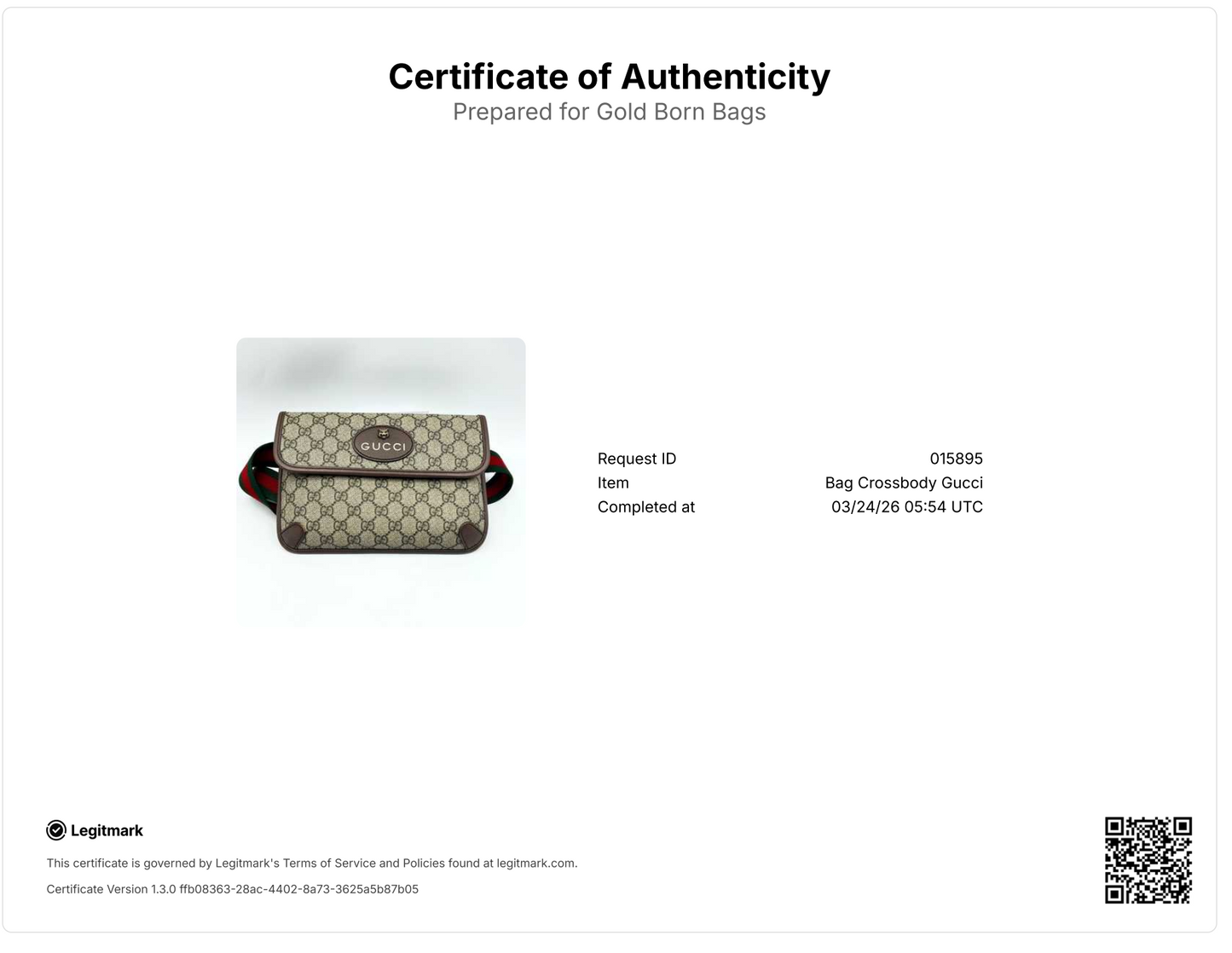 GG Supreme Monogram Neo Vintage Web Belt Bag Brown