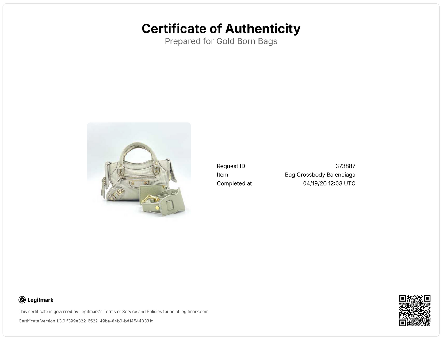 Light Grey Chevre Leather Metallic Edge Mini City Bag