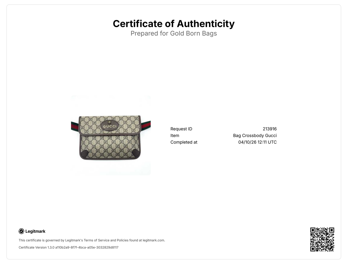 GG Supreme Monogram Neo Vintage Web Belt Bag Brown