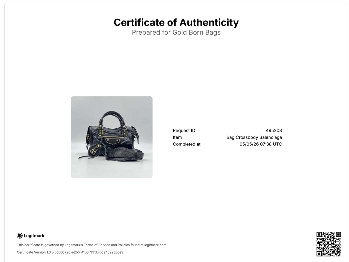 Balenciaga Chevre Gold Metallic Edge Hardware Mini City Black — view 7 of 7 Chevre Gold Metallic Edge Hardware Mini City Black, view 7 of 7