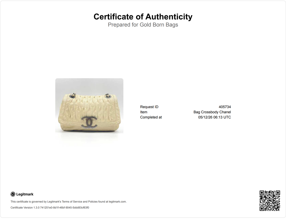 Chanel Cream Perforated Leather Shoulder Bag — view 8 of 8 Cream Perforated Leather Shoulder Bag, view 8 of 8